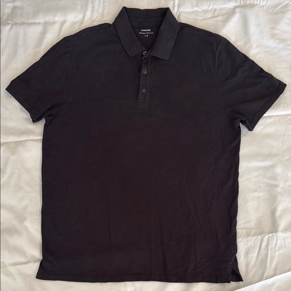 Vince Black Polo Shirt Classic Design